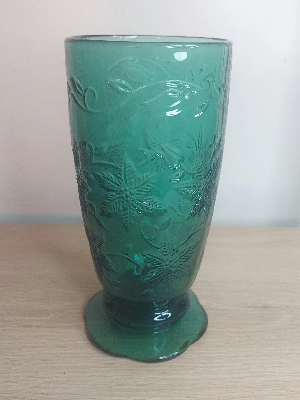 Rare! Set Of 6! Vtg. Princess House Fantasia Emerald Green 20oz Footed Tumblers!